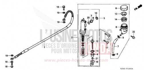 REAR BRAKE MASTER CYLINDER CR125RT de 1996